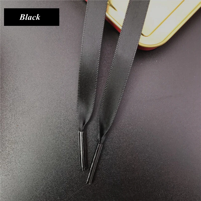 Seiden-Schnürsenkel, Satinband, flache Schnürsenkel, Damen-Sneakerschnürsenkel, Schnürsenkel für Stiefel, Schnürsenkel für Schuhe, Damen- und Herrenmodell, 1 cm Breite, 1 Paar. – Detail 7