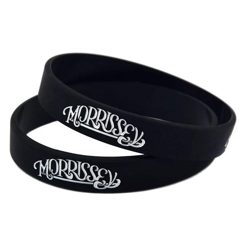 50 Pcs Morrissey Silicone Bracelet for Music Fans Gift Bangle Black Sport Wristband