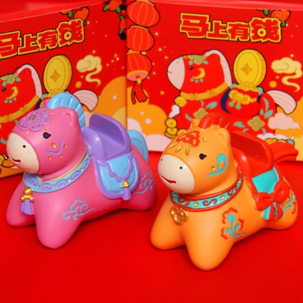 التميمة زودياك الحصان حامل هاتف حلية النمط الصيني الحيوان تمثال 2026 الحصان الحلي حامل لطيف مهرجان ديكور #4