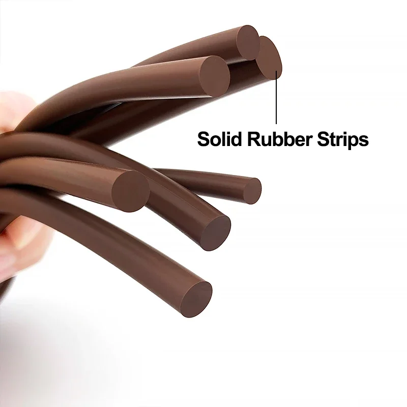 2/3/5Meter FKM Rubber Sealing Strips Oil Resistance Heat-resistant Brown Solid Round Strip Not Foaming Diameter 1.5/1.8/2/3~8mm