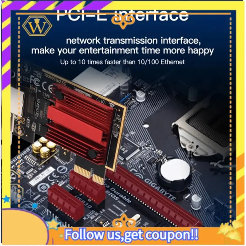 

Гигабитная сетевая карта 2,5G PCI-E к RJ45, чип RTL8125B, 10/100/1000 Мбит/с, Ethernet, проводной адаптер RJ45 LAN-контроллера, аксессуары