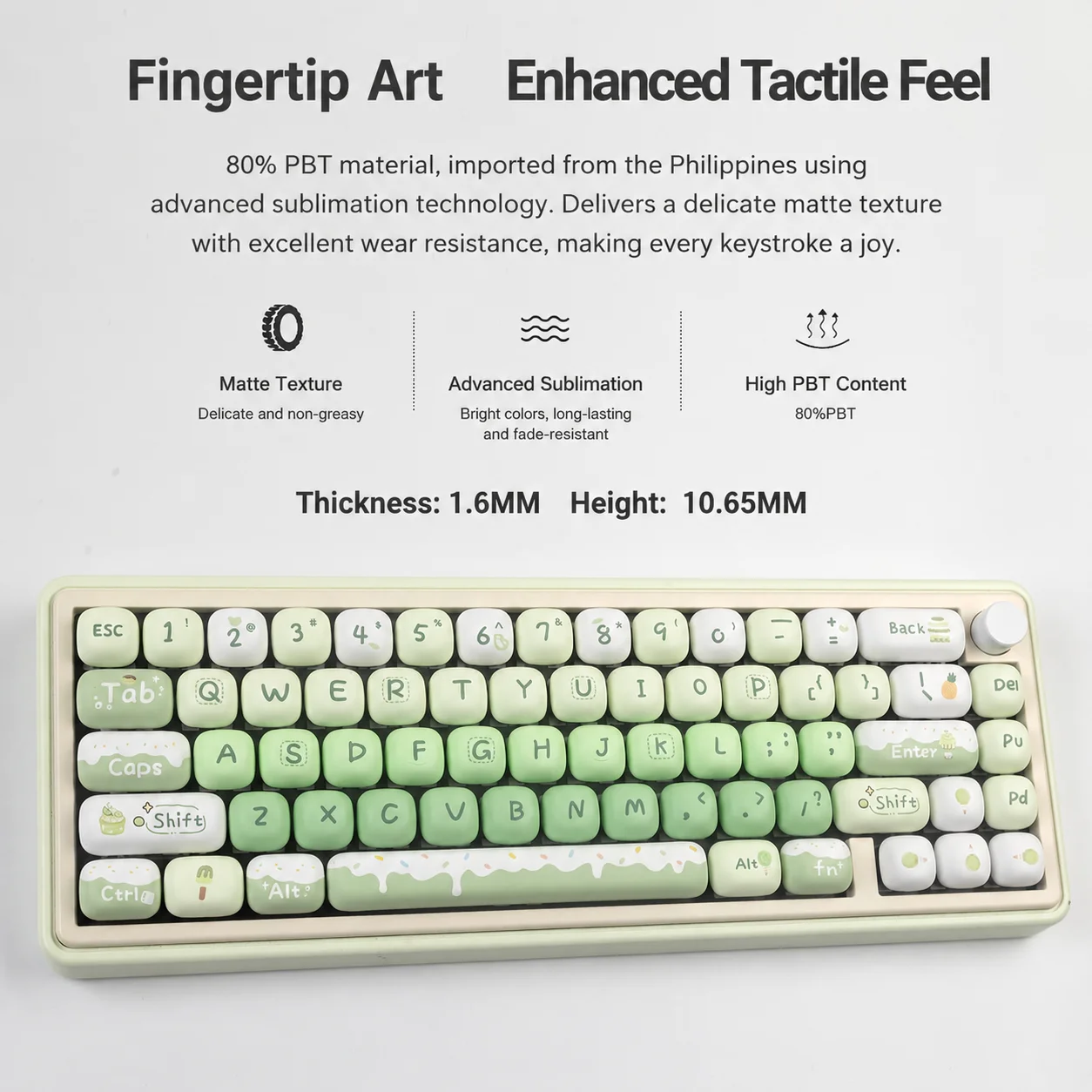Summer Dessert Keycaps 144 Keys PBT Material MOG Profile Rounded DYE-SUB Personalized For Cherry MX Switch Mechanical Keyboard