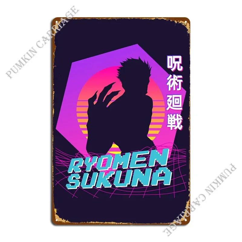 Ryoumen Sukuna Anime 80s Metal Plaque Poster Vintage Wall Kitchen Classic Tin Sign Poster