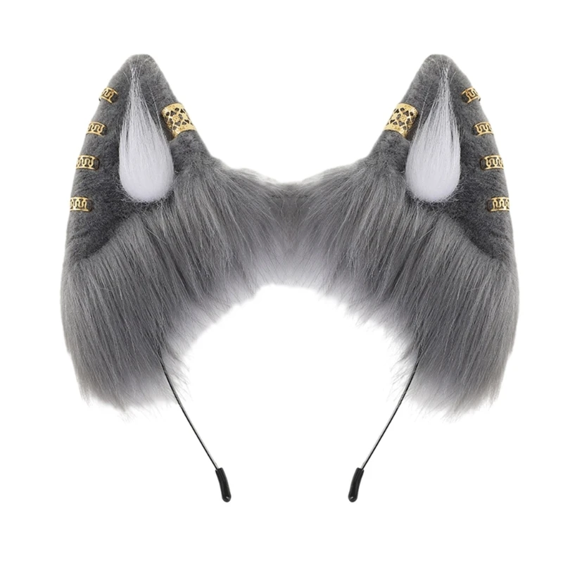 

Cosplay Maid Dog Ear Cosplay Hair Hoop with Ear Studded Woman Teens Headband for Live Broadcast Carnivals Hairband