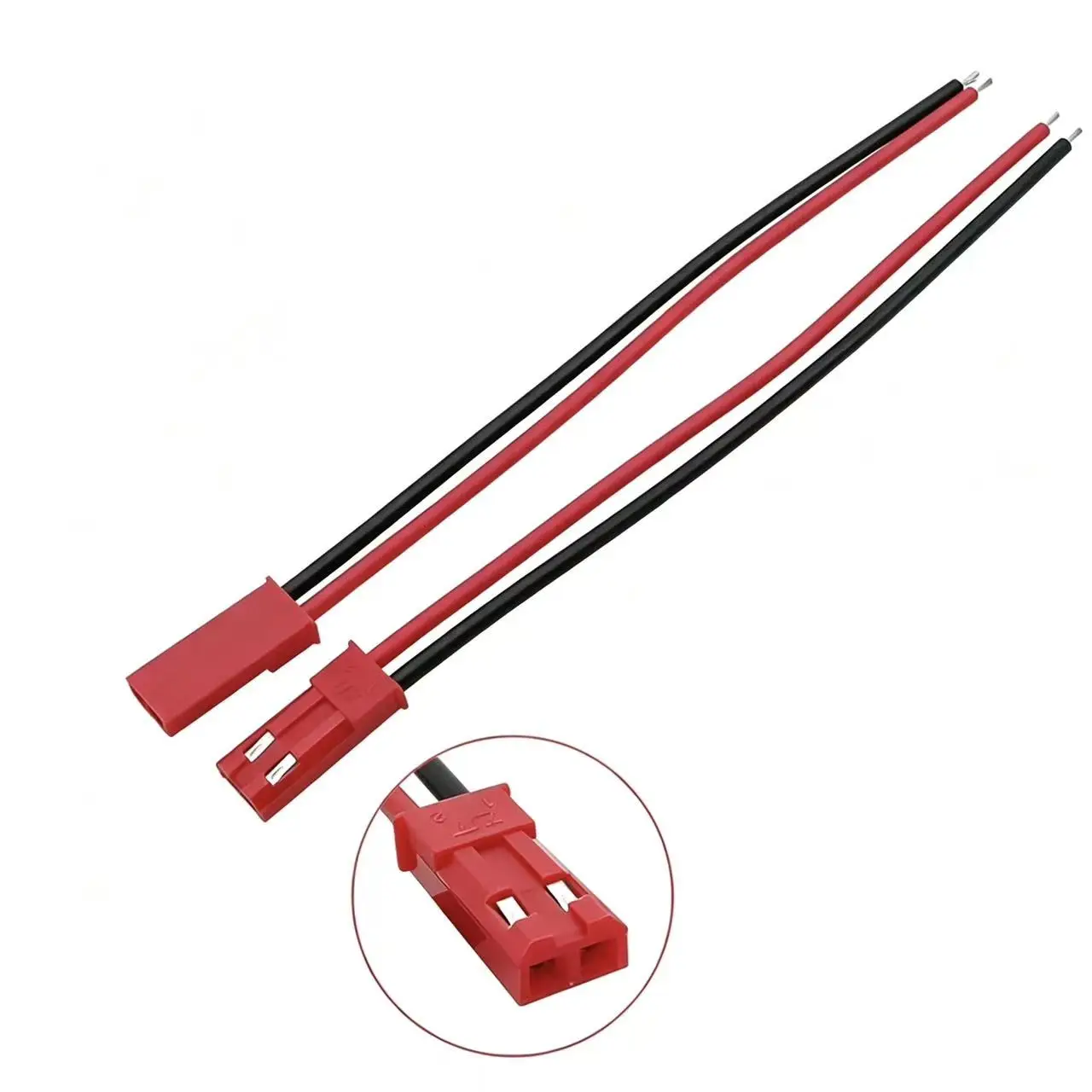 20-100PCS JST Plug Connector 2 Pin Male Female Plug Connector Cable Wire for LED Lamp Strip Toys Battery Adapter 10cm