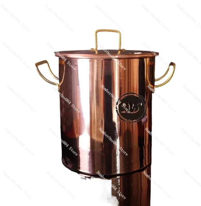 

For Thickened Copper Soup Pot, Copper Pot, Red Copper Paste Square Pot, Purely Handmade Soup and Jam Soup Pot