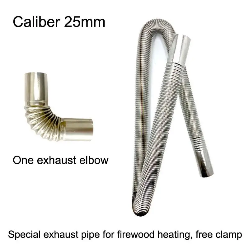 60cm-300cm Lengthen Air Parking Heater Stainless Steel Exhaust Pipe Tube Gas Vent Hose With Hose Clamp For Car Heater