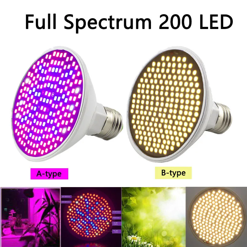 

Full Spectrum 200 LED Plant Grow Bulb Yellow Sunlight For Indoor Greenhouse Vegs Cultivo Phyto Lamp Growing Lights