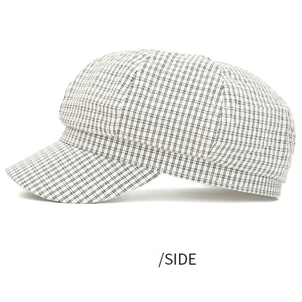 HT5091 Baskenmützen für Herren und Damen 2026 Neue Karierte Baskenmütze Vintage Künstler Maler Achteckige Mütze Herren Damen Frühling Sommer Baskenmützen – Detail 7