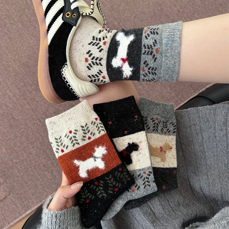 Cartoon Dachshund Women's Socks Cute Kawaii Harajuku Breathable Autumn Winter Fashion Dog Socks