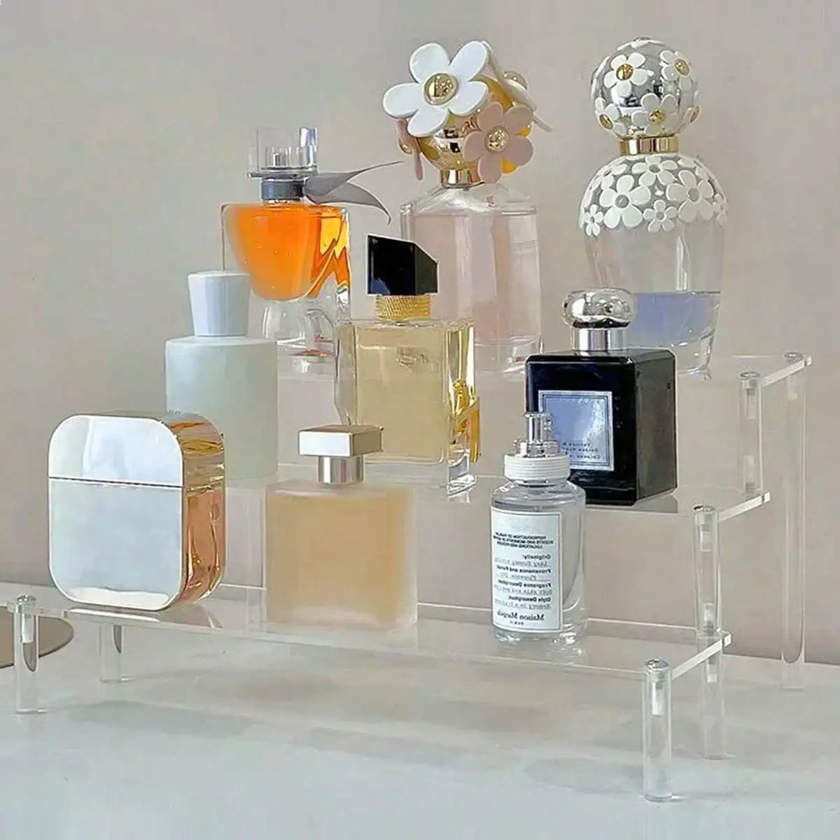 1-4 Schichten Display Stand Lidschatten Parfüm Kuchen Organizer Boxen Transparent/Schwarz/Bunt Acryl Lagerung Rack Kosmetik Regal