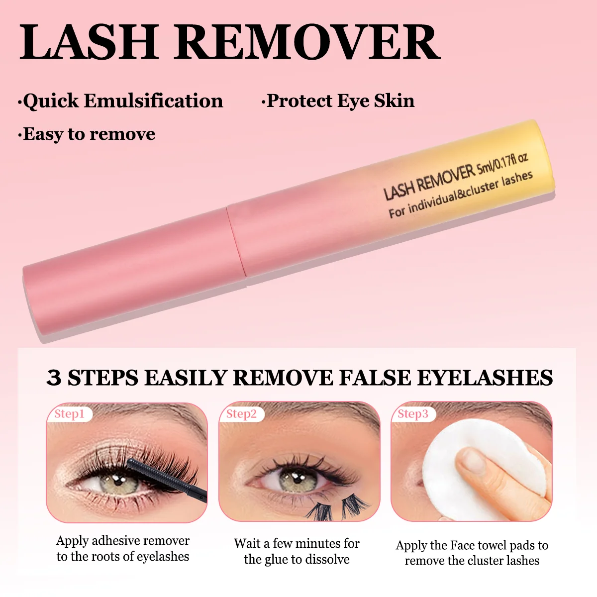 Wimpernkleber und -versiegelung 2 in 1, wasserfest, für Wimpernbündel, superstarker, langanhaltender Wimpernkleber für DIY zu Hause, Wimpern-Make-up-Tools – Detail 5