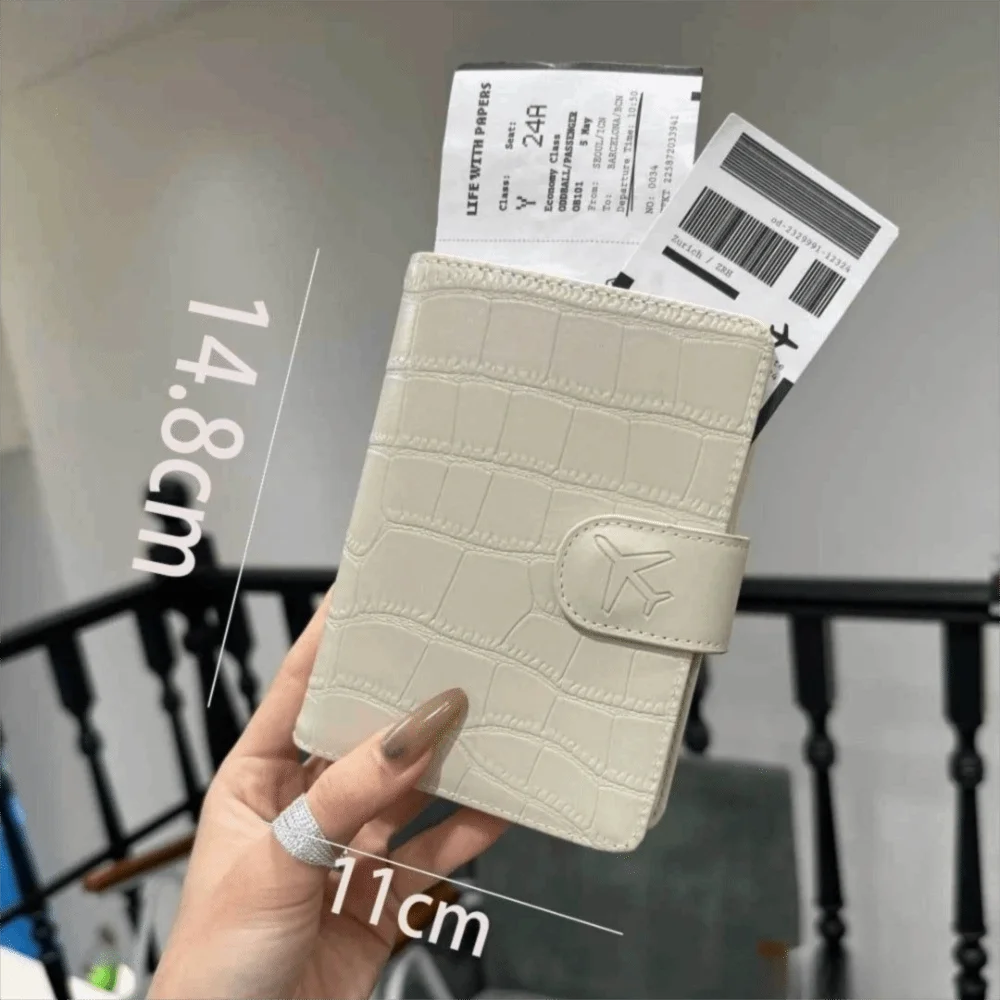 حامل جواز سفر متعدد الوظائف بلون سادة مضاد للسرقة من البولي يوريثان، حافظة جواز سفر لتخزين المستندات، حامل بطاقة ائتمان رفيع للغاية #6