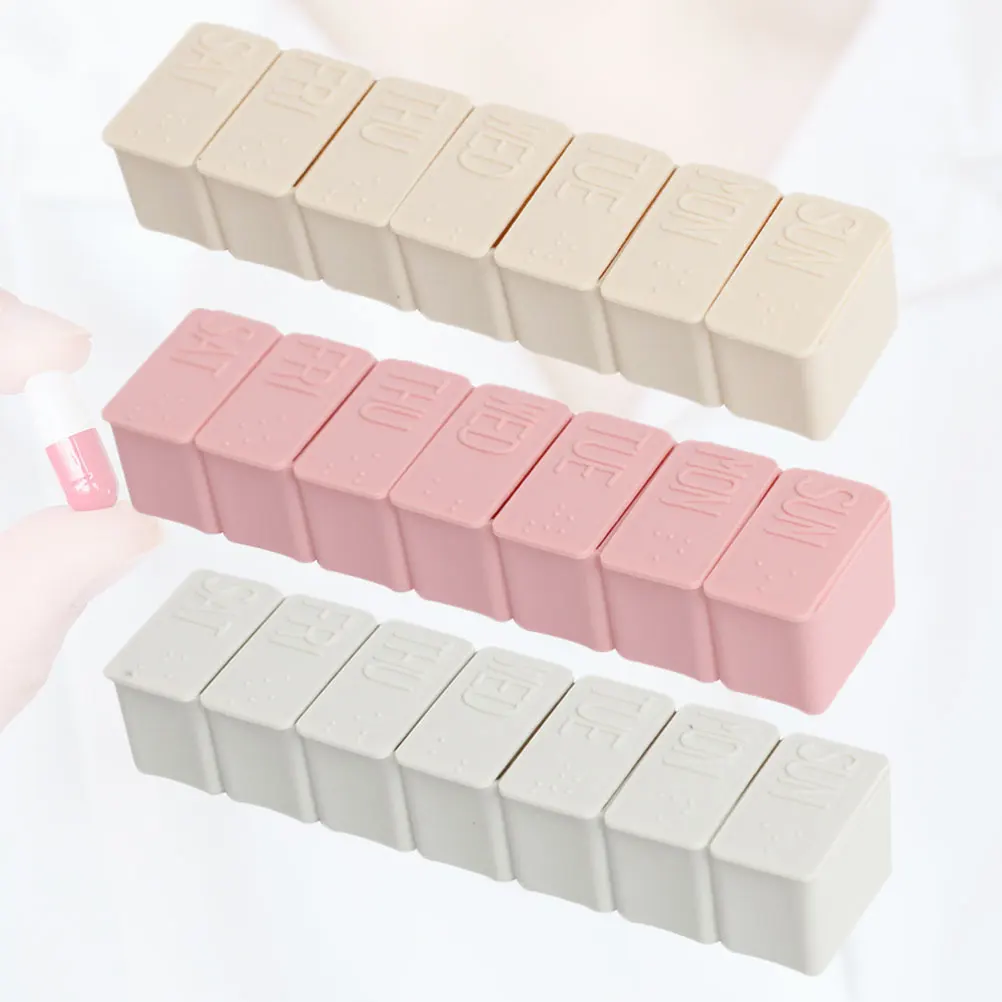 

3pcs 7-Grids Box Portable Weekly Medicine Container Piano Keyboard Design Storage Case For Jewelry Organizer