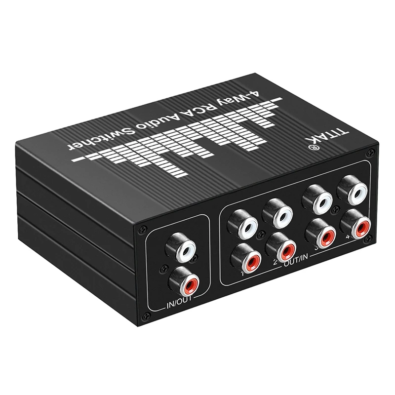 4 Channel RCA Audio Switcher Selector Durable Volume Control for TV STB Game Console Audio Switch Splitter Sound Equipment