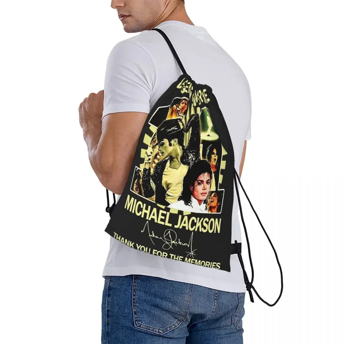 Legends Never Die 11 Michael J-ackson Backpacks Drawstring Bags Drawstring Bundle Pocket Sports Bag BookBag Man Woman Students