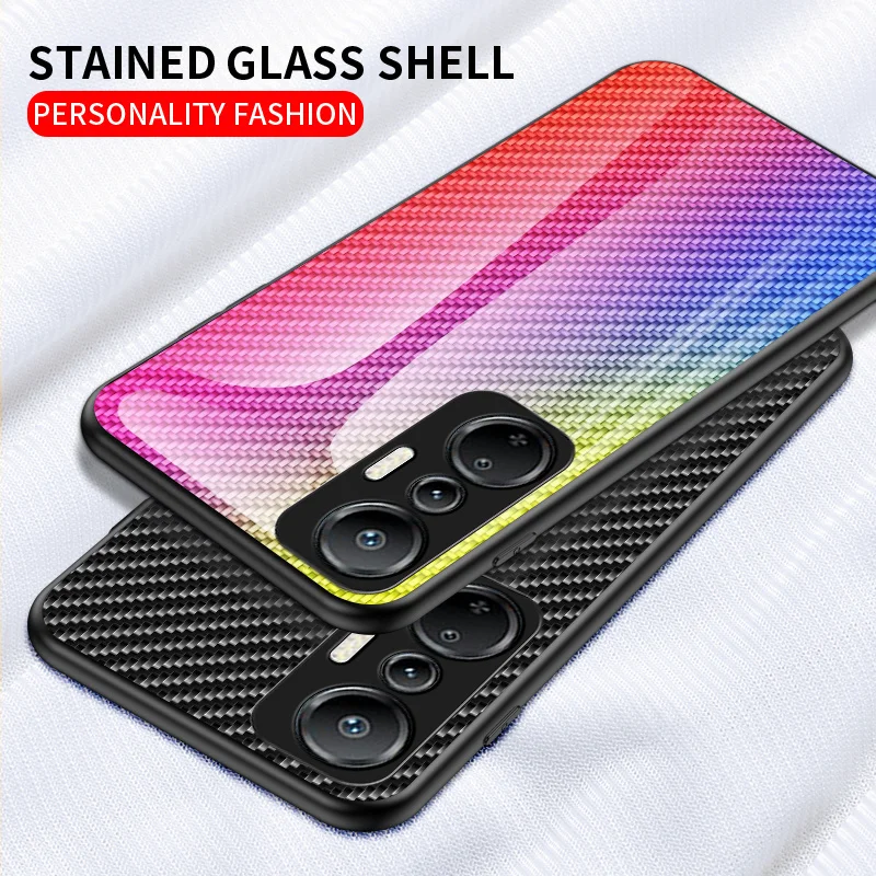 Infinix Hot 20S X6827 Case Carbon Fiber Grain Silicone Bumper Tempered Glass Hard Back Cover Case for Infinix Hot 20S Hot20S 4G