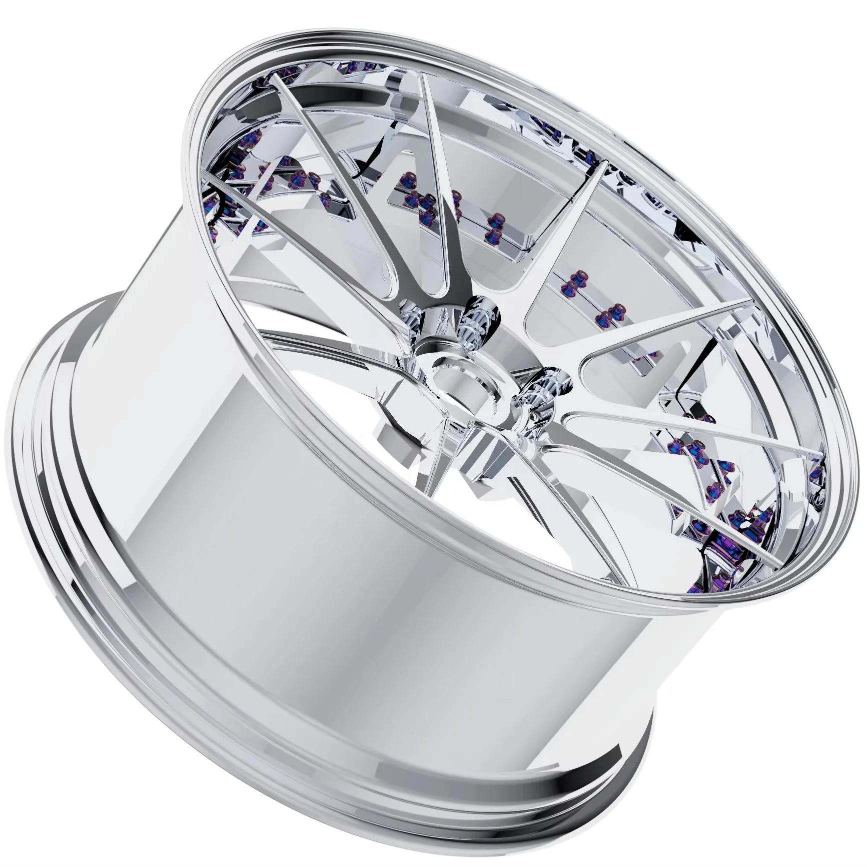 New Design Deep Concave All Chrome Color With Titanium Screws 19 20 21 Inch Forged Wheels Customize Size