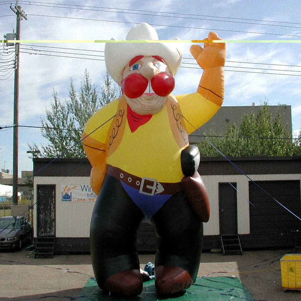 High quality outdoor giant inflatable cowboy mascot figure balloon for advertising