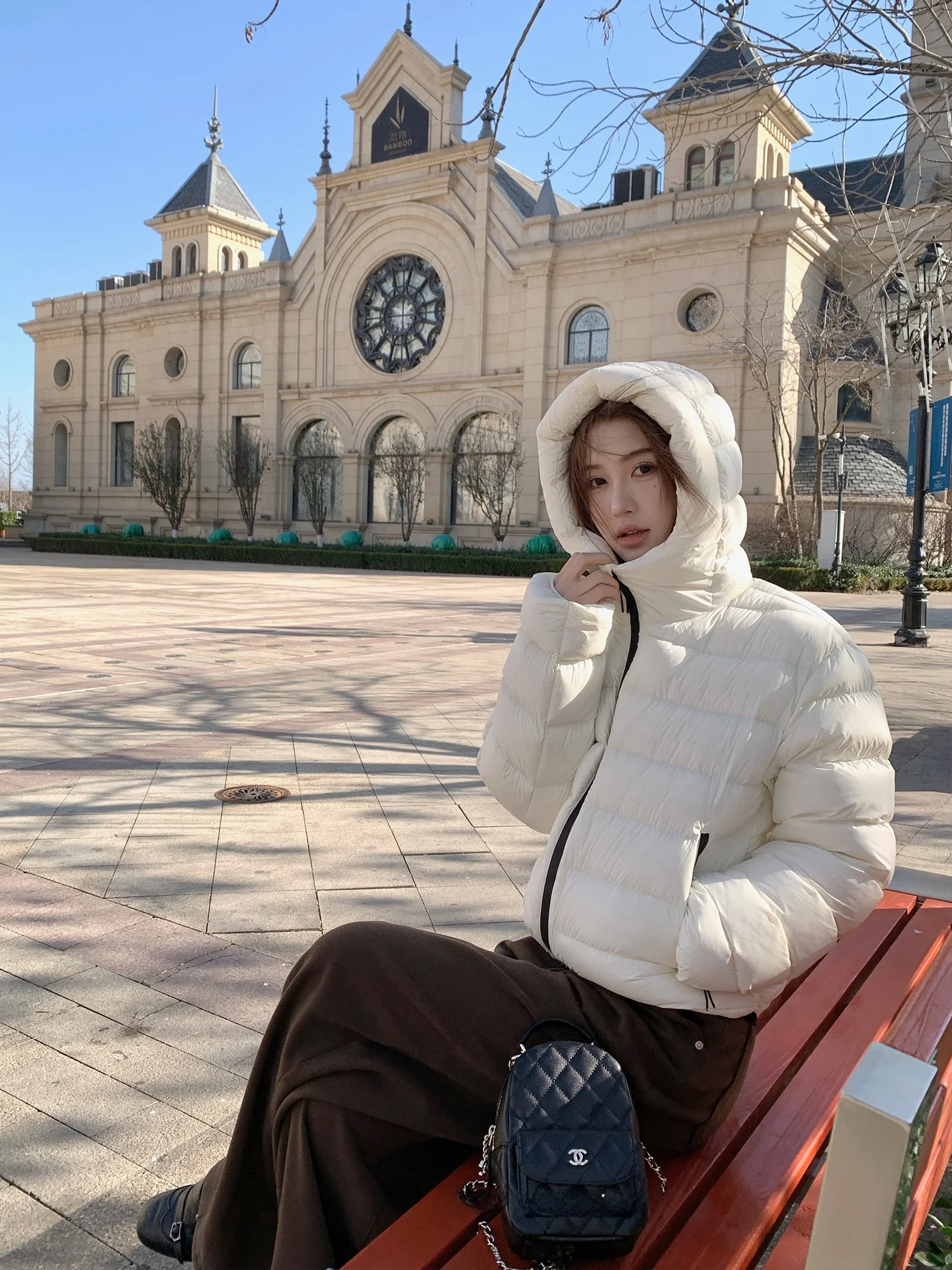 

SSONG SONG Цветная пуховая куртка с капюшоном для женщин, зимняя, теплая, легкая, неощутимая как вторая кожа, с коротким рукавом, на молнии