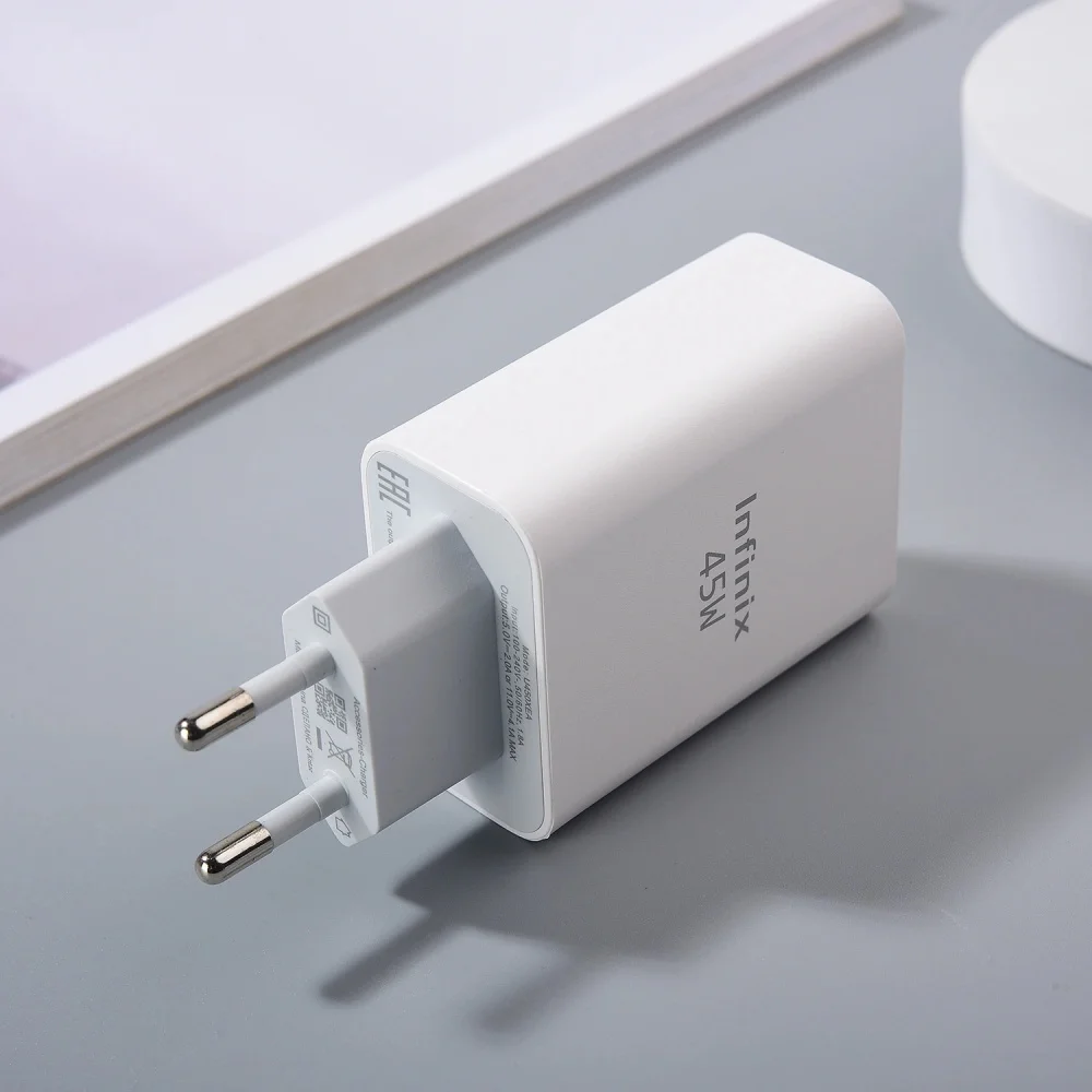 New Infinix Hot 60 50 Pro+ 45W Charger EU Super Fast Charge Power Adapter For Infinix GT 30 20 Note 50X Zero 40 30 Pro &6A Cable