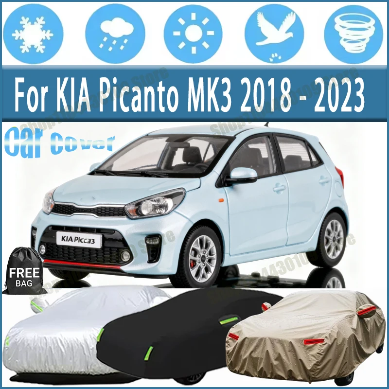 

For KIA Picanto MK3 2018-2023 Car Cover Outdoor Protection Covers Snow Sunshade Waterproof Dustproof Exterior UV Car Accessories