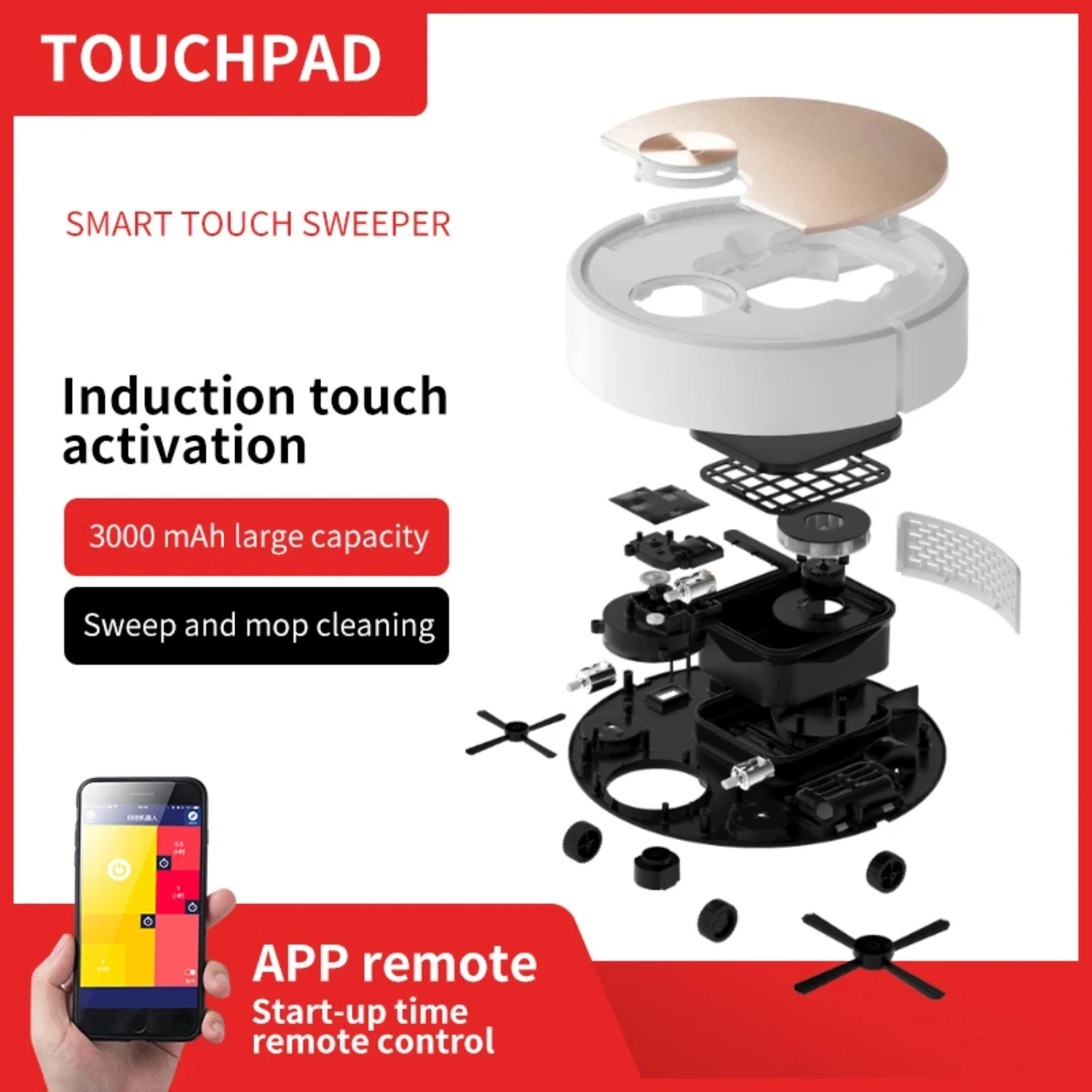 2024 ES06 Smart Remote Control APP Беспроводной робот-пылесос Чистящая машина Подметальная швабра для пола Пылесос