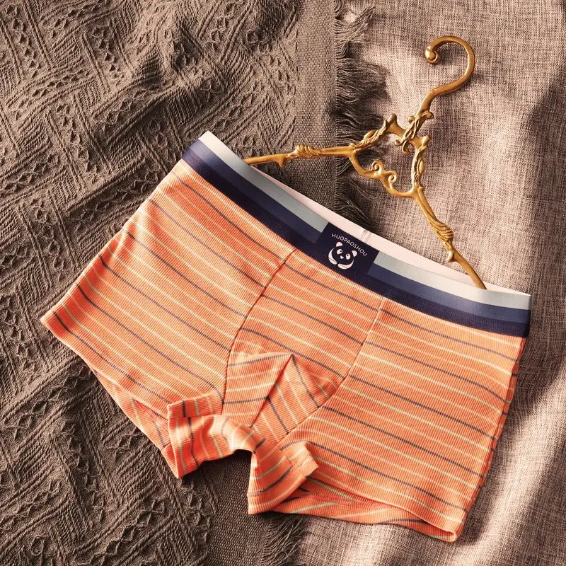 [soft and Comfortable] New Sexy Pure Cotton Pants Trend High-grade Striped Personality Breathable Lovely Men's Underwear  Pants