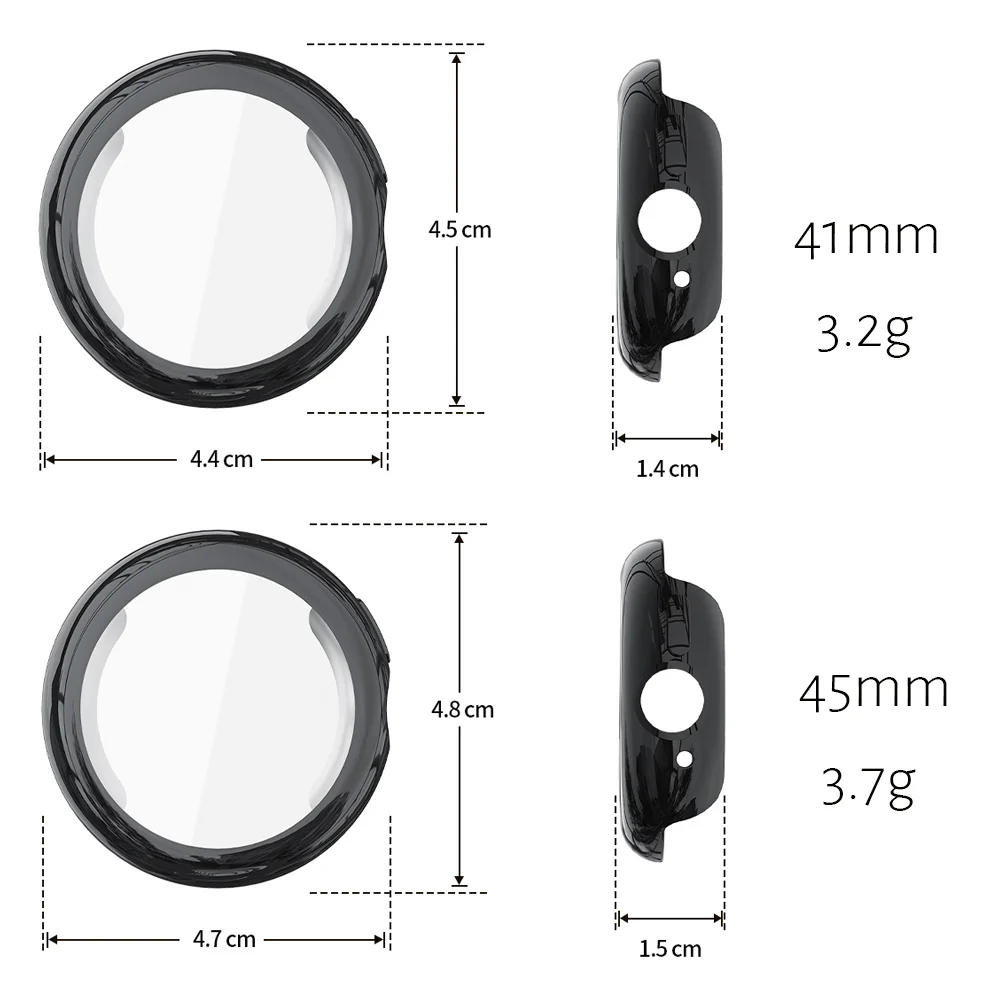 Funda suave de TPU + película para Google Pixel Watch 4, parachoques de 45mm y 41mm, cubierta antiarañazos + accesorios protectores de pantalla