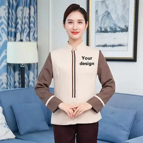 Women's Cleaning Work Hotel Receptionist Uniform Costume Housekeeping Waiter Clothes Massage Nail Beautician Cafe Work Outfit