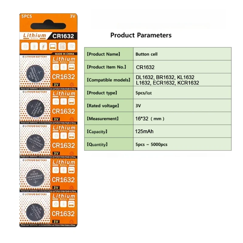 2-50 قطعة الأصلي CR1632 CR 1632 3 فولت بطارية ليثيوم زر لمشاهدة آلة حاسبة ساعة التحكم عن بعد اللعب زر عملات خلية #3