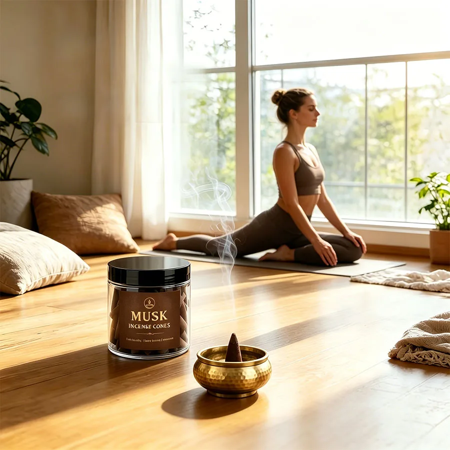 Hochwertige weiße Moschus-Räucherkegel – 17/51 Stück in einem exquisiten Glas, die ein warmes und spirituelles Aroma verströmen, einen einzigartigen Moment der Ruhe schaffen, Ihre täglichen Rituale bereichern und sich perfekt für Yoga, Meditation, Lesen und als Dekoration für das Homeoffice eignen – das perfekte Souvenir für Thanksgiving, Weihnachten, Halloween, Valentinstag, Ramadan und Abschlussfeiern. – Detail 5