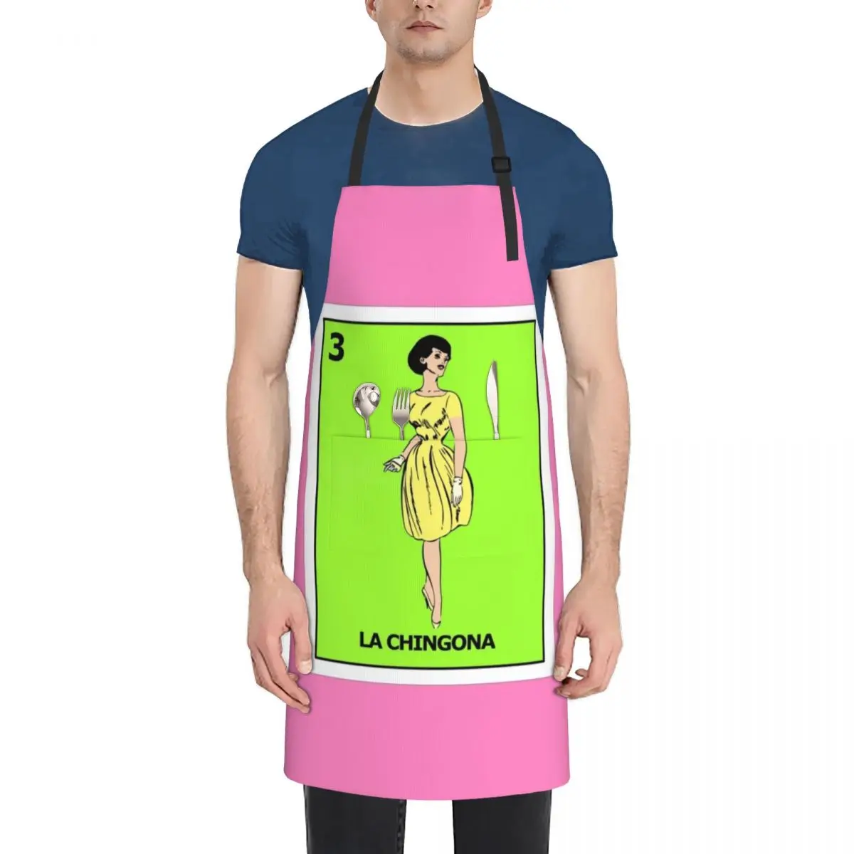 

LA CHINGONA. Mexican loteria inspired art Apron men Things For The Kitchen Kitchens Woman beauty master Apron