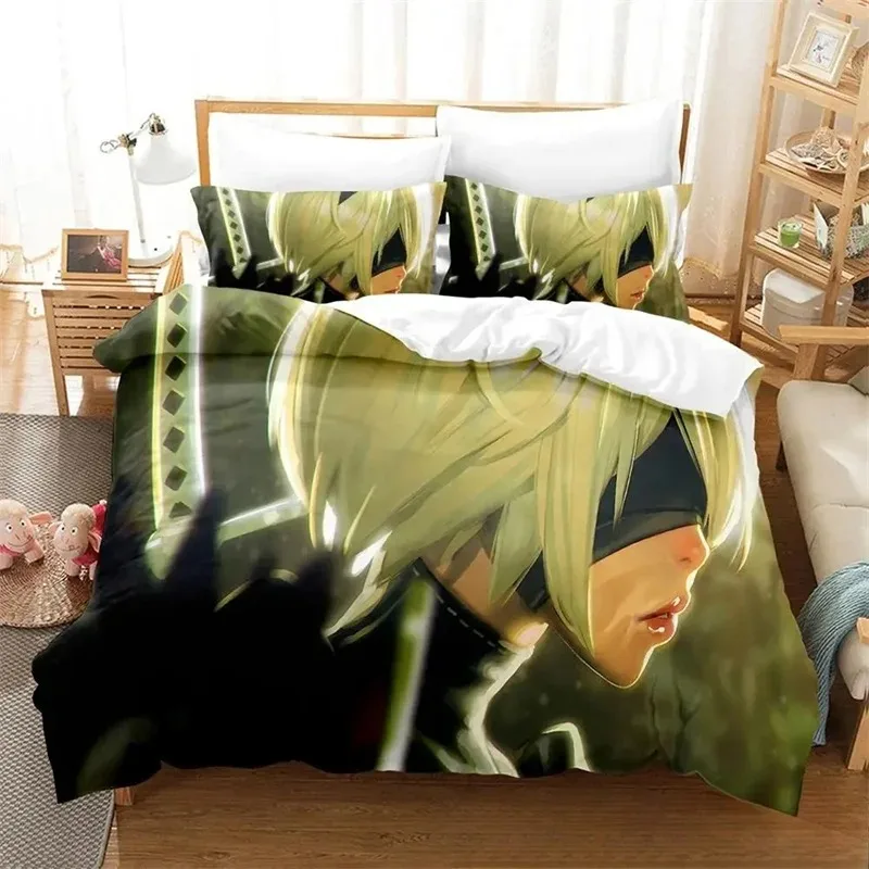 3D Print Anime Game NieR Automata 2B Bedding Set Boys Girls Twin Queen King Size Duvet Cover Pillowcase Bed boys Adult