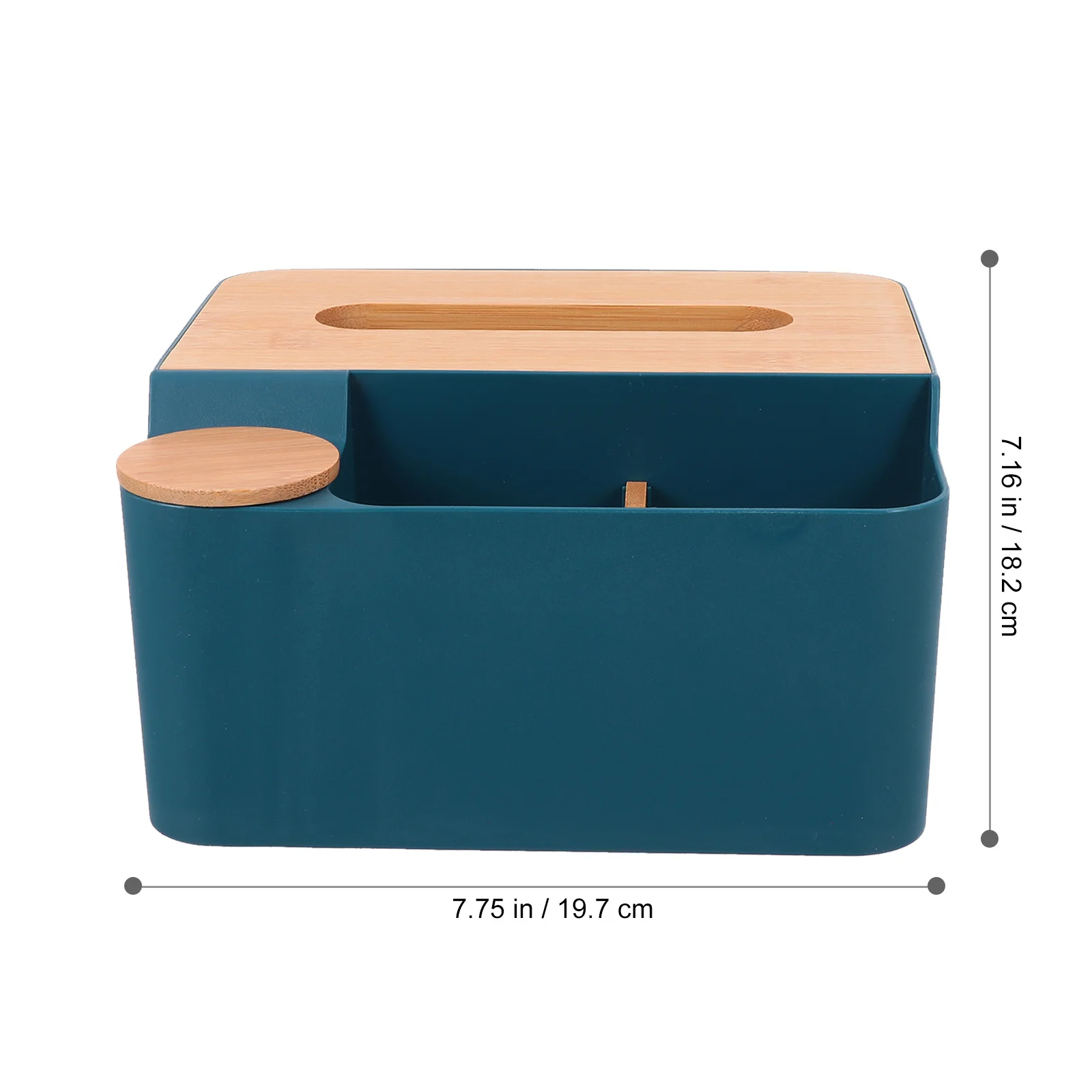 Boîte à mouchoirs en plastique et bois, 1 pièce, boîte de rangement multifonction pour télécommande, pour bureau, salon, bureau, boîte de rangement de mouchoirs