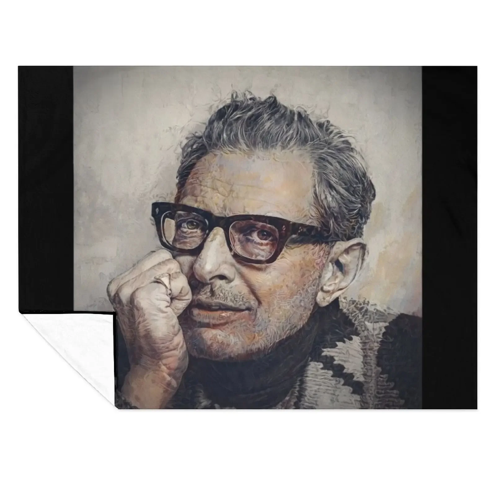 

Jeff Goldblum Illustration Throw Blanket blankets and throws Stuffeds Baby Beach Blankets