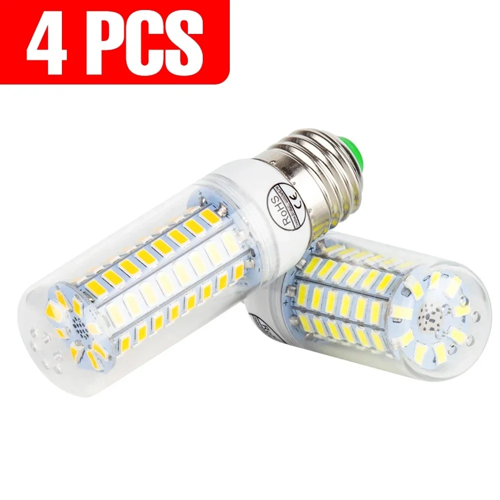 家庭用LEDキャンドル電球,e27コーンランプ,220v,gu10,e14,g9,b22,5w,6w,7w,8w,10w,12w 15w、20w、4個