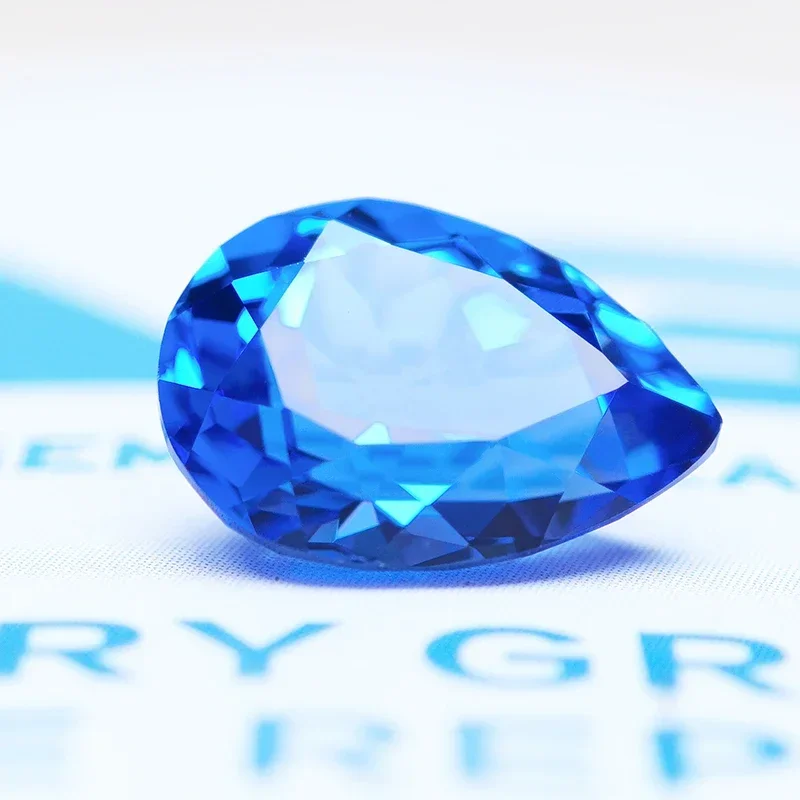 

Lab Grown Cobalt Spinel Pear Shaped Blue Demon Color VVS1 Charms Diy Jewel Making Materials Selectable AGL Certificate