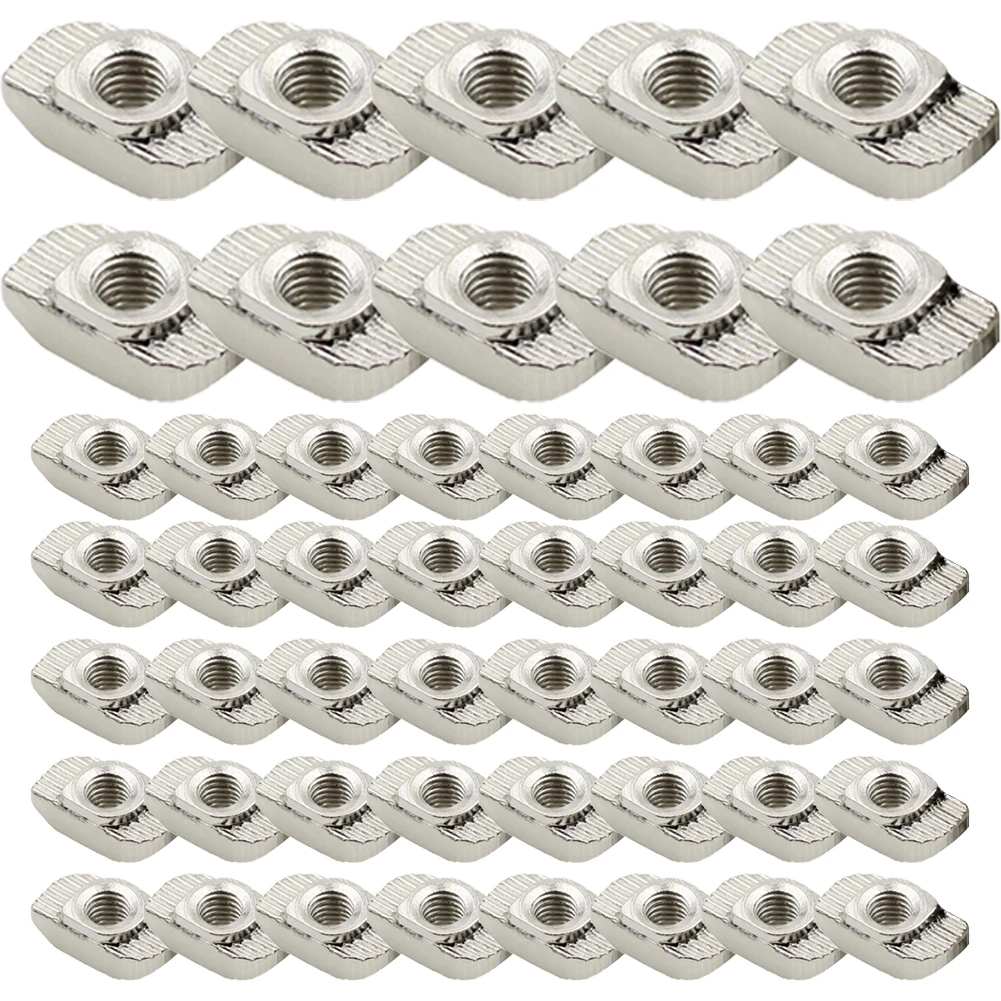 Hammer Nut T-nut 50pcs Hexagon Bolt Assembly Parts Sliding T Nut Solar Mounts Acccessories Connector Nickel Plated