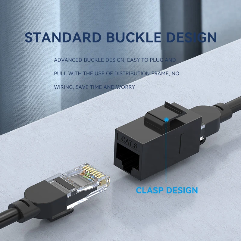 Módulo de red recto CAT6, conector RJ45, enchufe de información, adaptador de Cable acoplador de ordenador, conector Keystone Ethernet, 50 Uds.
