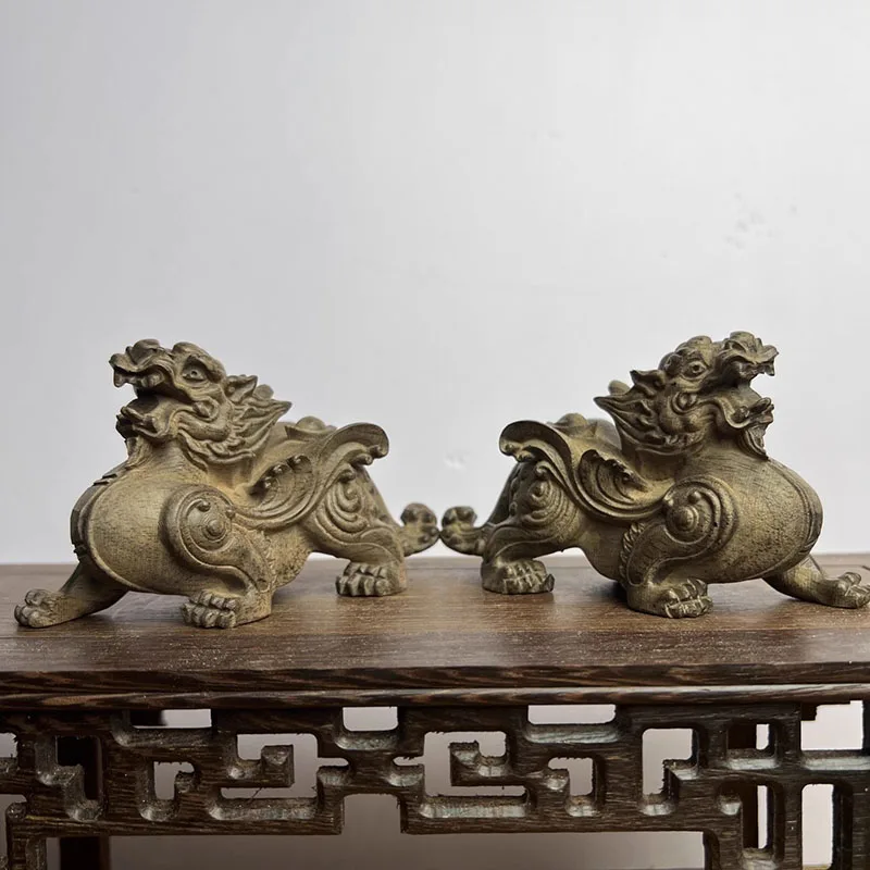 

Китайская статуя Pixiu — привлечение богатства и защиты дома, мифический зверь, резьба по дереву фэн-шуй для офисного стола и гостиной