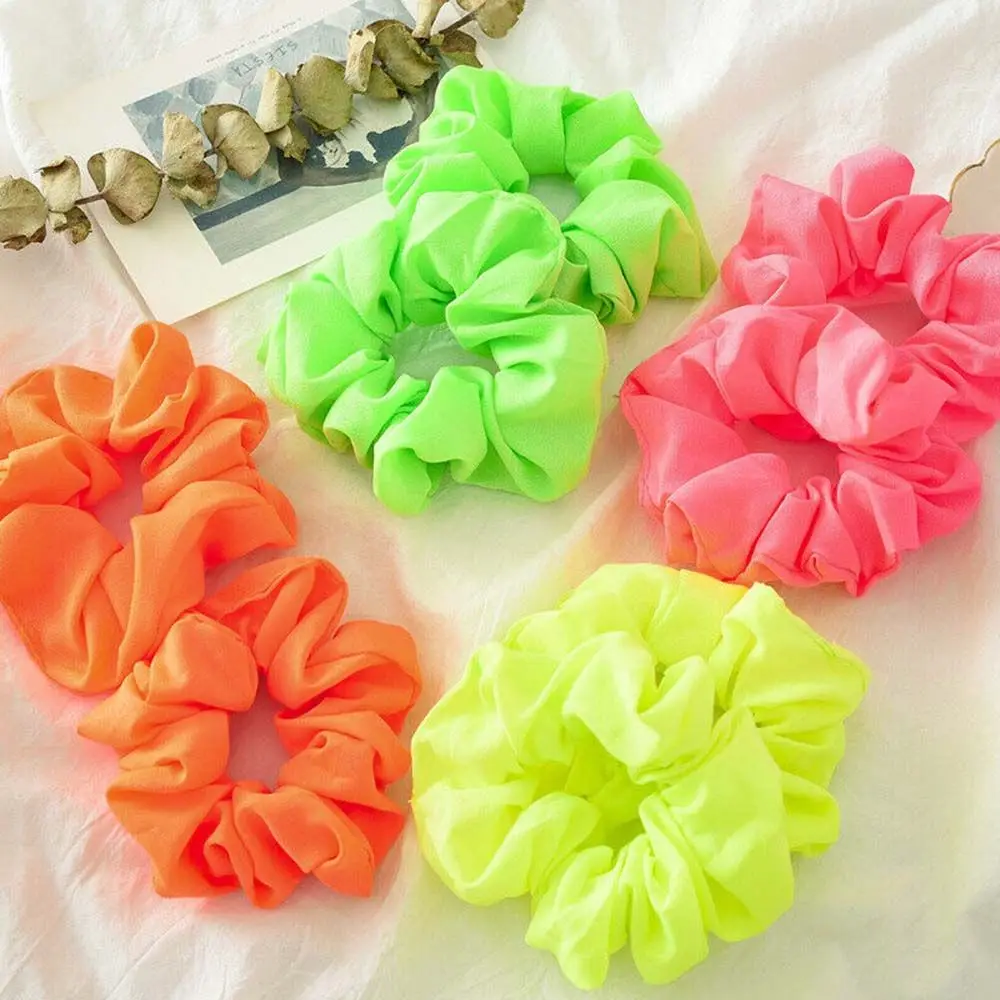 

Ladies Neon Colour Scrunch Hair Ties Hair Rope Headwear Hair Accessories