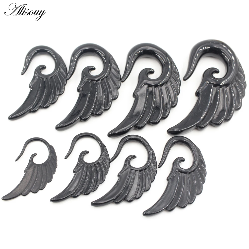 Acrylic Spiral Goat Horn Snail Ear Plugs, 2PCS