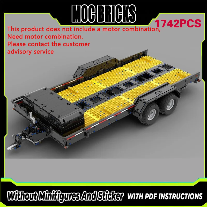 

Конструктор MOC: Модель городского автомобиля 1:8 с прицепом, классический, модульный, технологичный, подарочный набор для сборки, детские игрушки