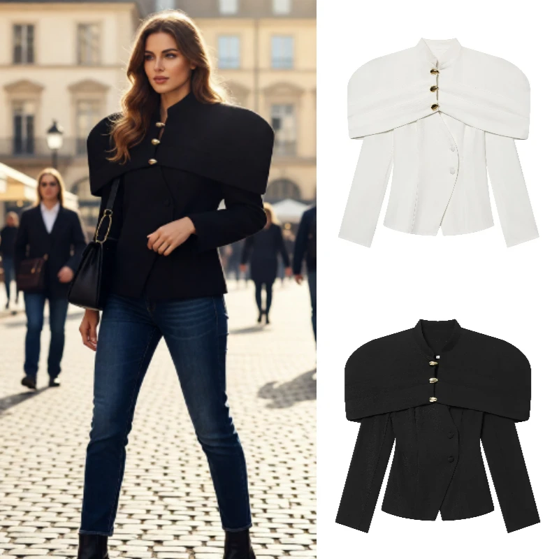 

2026 Spring New Arrival Fashion Elegant European & American Style - Luxe Tailored Waist Cinching Blazer