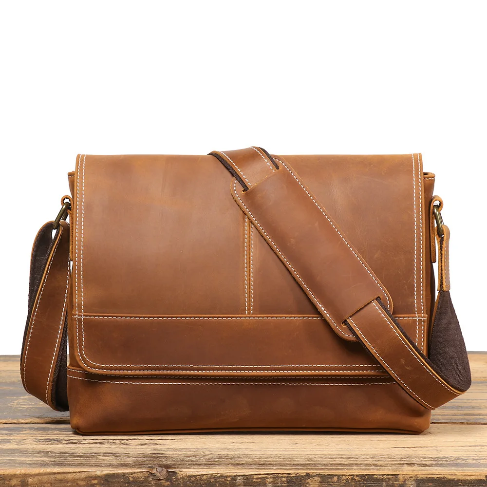 Retro Crazy Horseเพลงเต้นรําแสดงหนังCrossbodyกระเป๋าUnisex Retroไหล่กระเป๋าโบราณFinishing A4 เอกสาร 33.5X27X7Cm 1.08 กก.