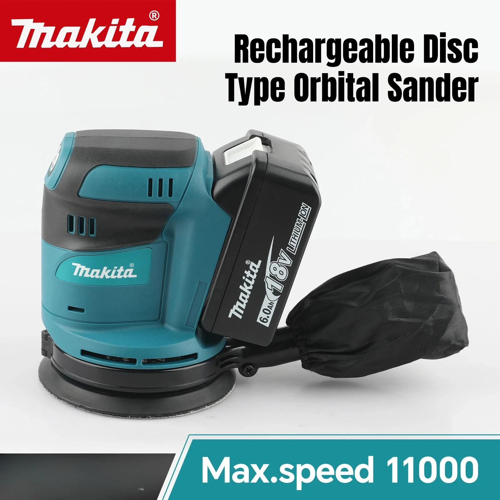 makita-cordless-dbo180z-rechargeable-disc-brushless-random-orbital-sander-woodworking-sanding-putty-polishing-bare-tool