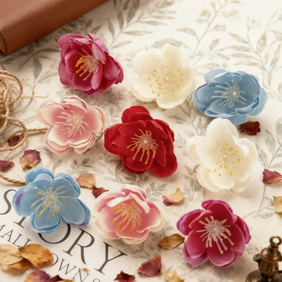 

30/80PCS Artificial Flowers Scrapbook Cherry Diy Gift Wedding Garden Rose Archway Home Room Decor Christmas Photo Frame Ornament