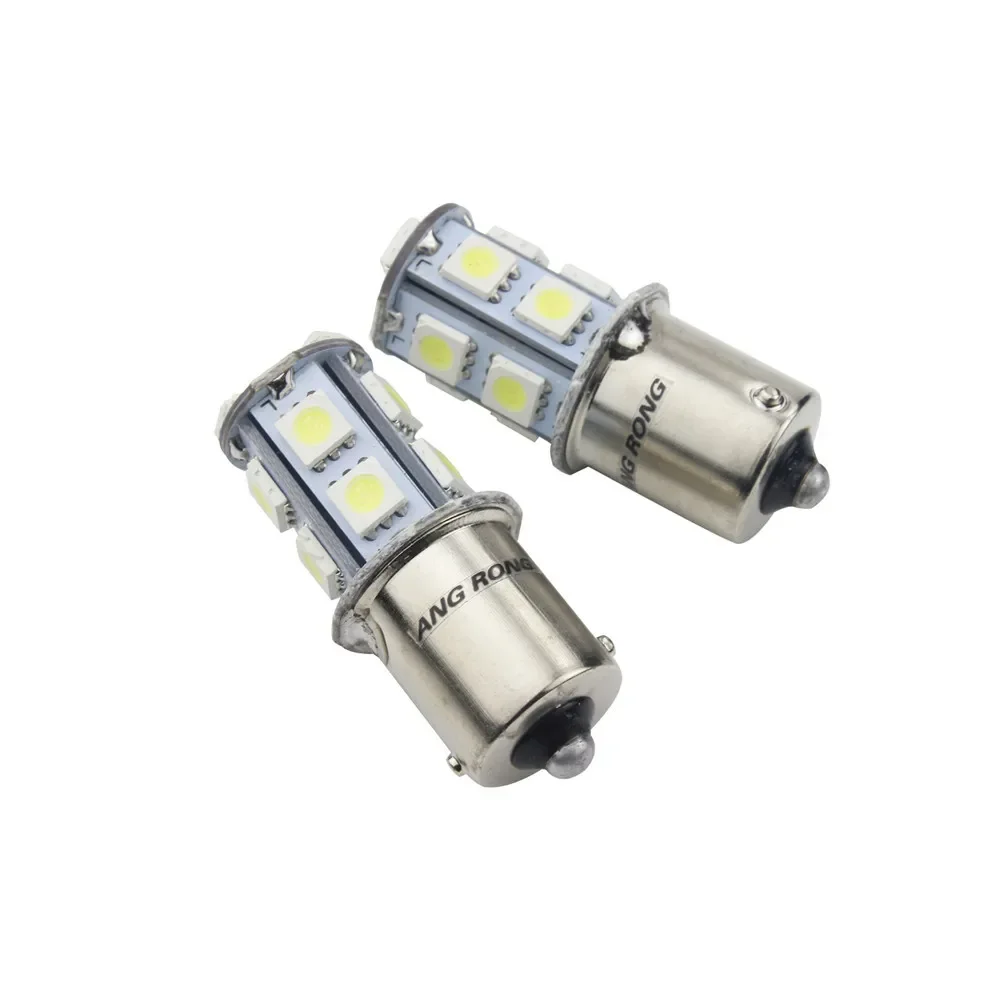 ANGRONG 2x 13 SMD 1156 BA15S LED Super White Tail Brake Turn Signal Car Lamps Auto Daytime Running Light Reverse Bulbs