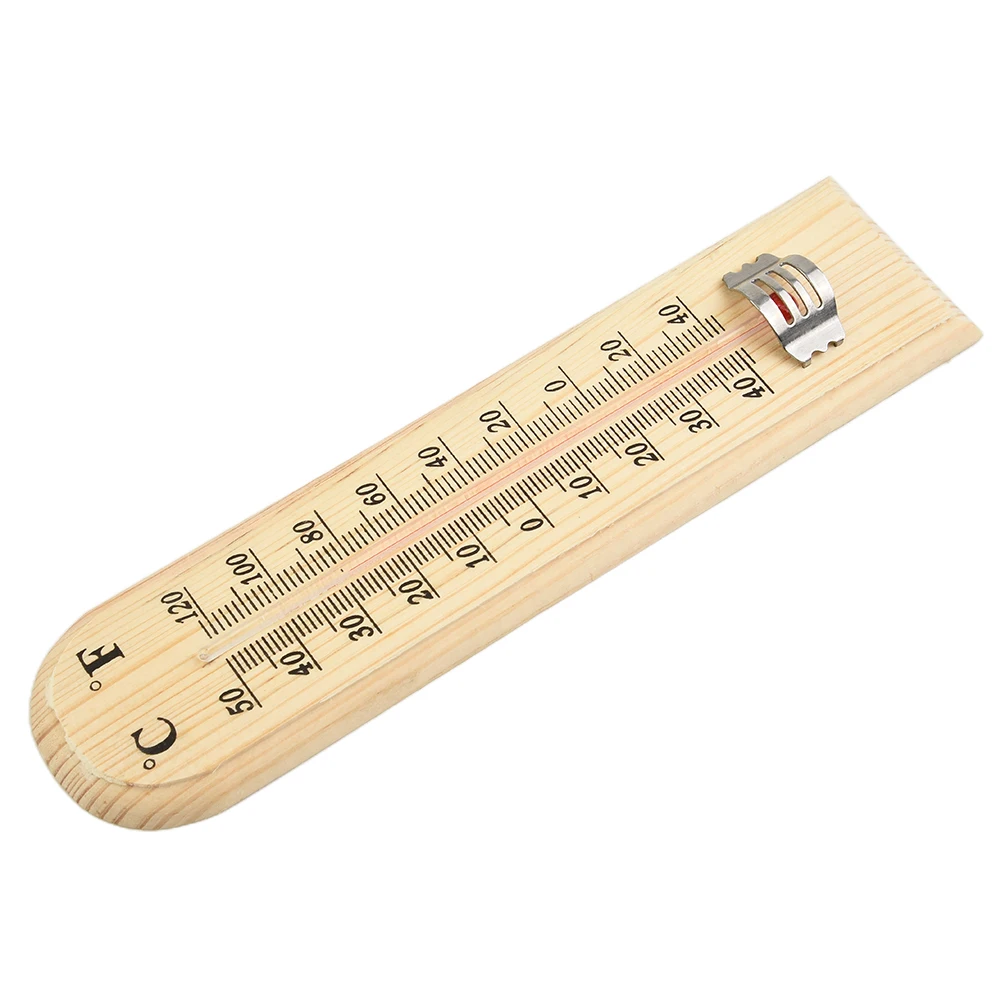 200mm Wood Wall Hang Thermometer Indoor Outdoor-Logger Meter Garden House Garage Office Room Breeding Temperature Controller